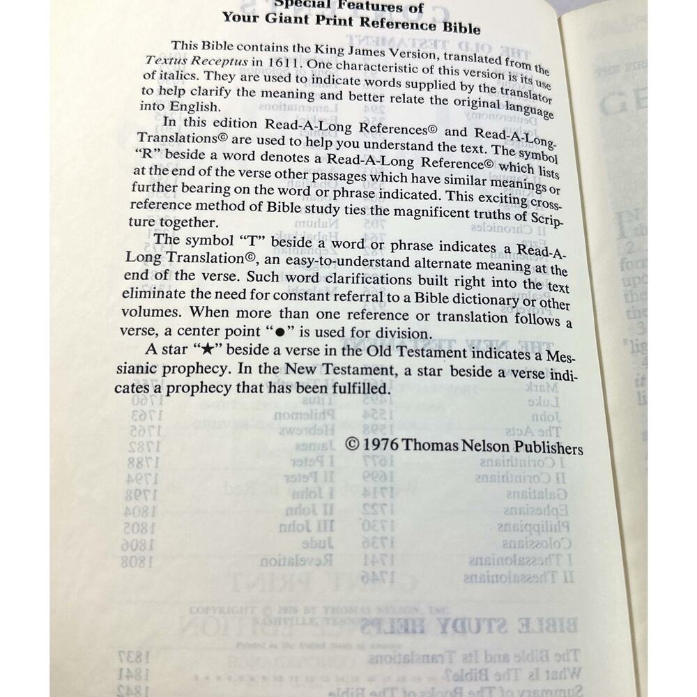 World Prophetic KJV Holy Bible Giant Print Reference Edition Red Letter 1977 - Picture 9 of 10